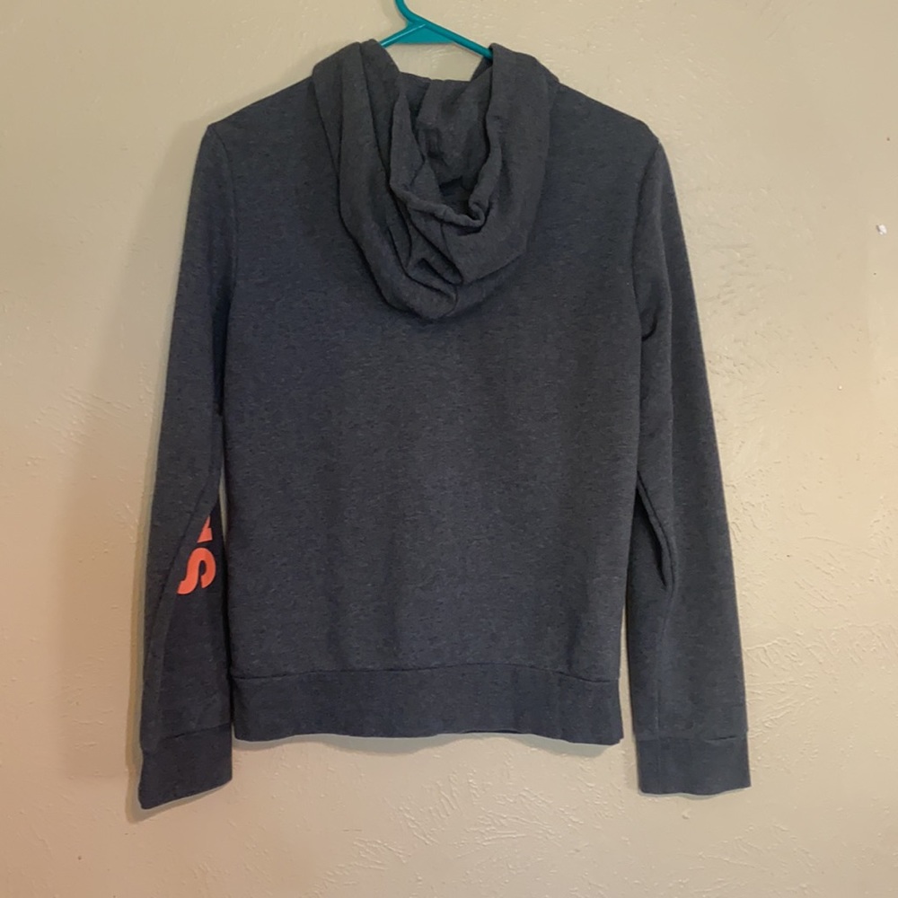 Adidas Grey Hooded Zip Up Sweatshirt - Picture 2 of 6